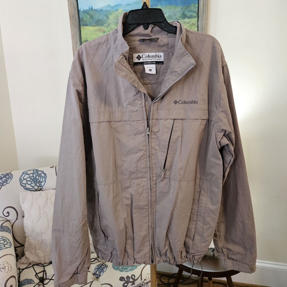 Columbia Men's Taupe Windbreaker Sz XL